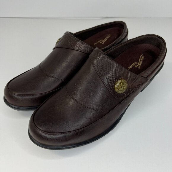 Easy Street Brown Journey Womens Comfort Wave Construction Size 11M Mule Clog - Picture 1 of 9